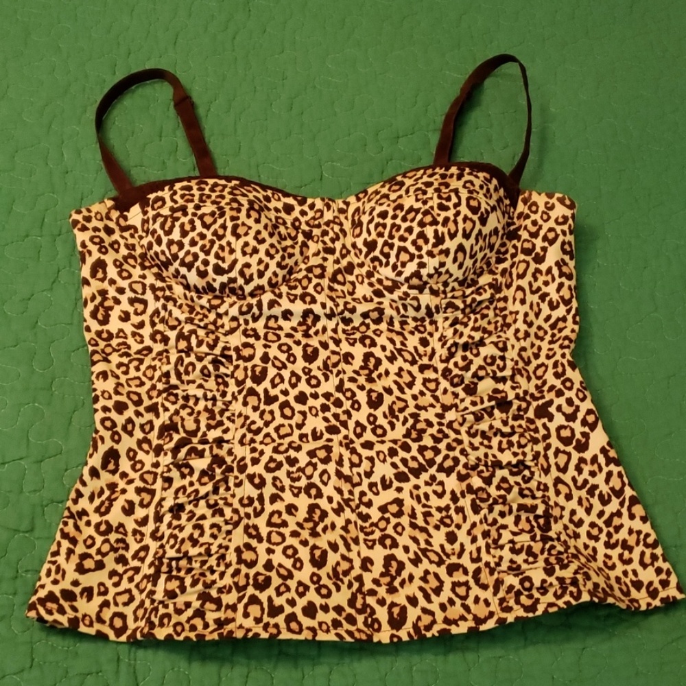 Leopard print bustier